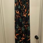 Forever 21  F21 Navy Blue Tropical Floral Bird of Paradise Halter Jumpsuit - S Photo 4