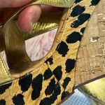 Beverly Feldman Platform Sandals Gold Leopard Womens 6 Wedge Photo 13