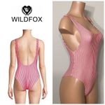 Wildfox New. red stripe swimsuit. Small. Retail $178 Photo 1