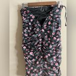 Angel Biba NWT lined black floral ruched body con dress size large Photo 8