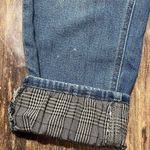 KanCan Sz 15/31 Rolled Plaid Cuff Distressed High Rise Jeans Photo 1