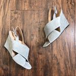 Banana Republic  • Cross-band Wedge Sandal grey suede heel crisscross slingback Photo 4
