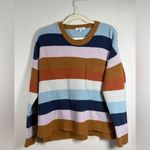 Madewell Thompson Rainbow Stripe Pocket Pullover Sweater Style AA783 sz M Photo 2