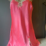 Victoria's Secret Bright Pink Chemise with Lace Accents Photo 0