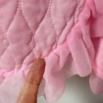 VTG Bed Jacket Womens S/M Pink Quilted Peignoir Robe Chiffon Ruffles 60’s RARE Size undefined Photo 8