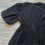 Madewell NWT  Poplin Crewneck Bubble-Sleeve Mini Dress in True Black Size 8 Photo 7