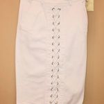 B X Runaway Lace Up Midi Pencil Skirt White XS Photo 0
