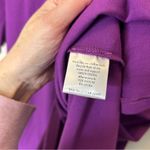 Eileen Fisher  V-Neck Surplice Dress Fig Purple Viscose Jersey NWT Size Large Photo 7