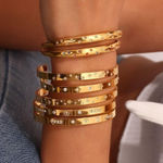 Boutique NEW Solid 18k Gold Filled Rainbow Star Cuff Adjustable Stacking‎ Bracelet Photo 4