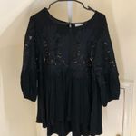 Anthropologie  Deletta EUC Desi Black Lace Tunic Top Size S Photo 2