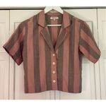 Madewell linenâspringy striped resort cropped blouse xxs Photo 7