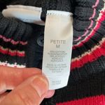 Liz Claiborne  Lizsport Petite Sweater Black Striped Cotton Acrylic Cotton MP Photo 7