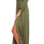 Lulus Just The Thing Olive Green Long Sleeve Maxi Dress Size M NWT Boho Sold Out Photo 0