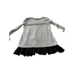 Fever Gray Black Lace Long Sleeves Layered Look Ruffled Hem Asymmetrical Top S Photo 4