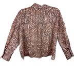 Parker The Cassandra Metallic Gold Shimmer Long Sleeve Button Up Blouse Size XL Photo 1