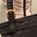 ili New York Black Leather Bucket Shoulder Bucket Bag Large Purse Gold Buckles Photo 2