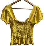 Line and Dot  Crepe Elena Front Ruffle Back Smocked Detail Coquette Top Medium Photo 4