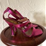 PARIS TEXAS Pink Metallic Crocodile Embossed Leather Pumps Size 7 Photo 1