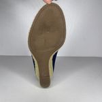 Coach and Four Women's Espadrilles Black Open Toe Wedge Sandals Sz 8.5 Casual Blue Photo 7