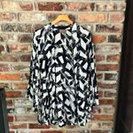 Bel Kazan Black White Printed Open Kimono Cover Up Blue Photo 1