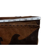 1960s Brown Suede Leather Pants Embellished Bell Bottoms Size 30 Photo 13