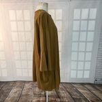 ZARA Brown Crew Neck Pullover Asymmetrical Hem Long Sleeve Shirts Dress Medium Photo 4