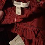 Maurice's NWT  Maroon Blouse Sz 1X Long Split Sleeve Peasant Boho Photo 3