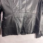LA Coalition Black Moto Jacket, Faux Leather, Quilted, Zippered Pockets, Medium Photo 9