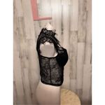 Dazy Black Lace Sheer Crop Top High Neck Size L Black Size L Photo 6