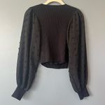 Lulus Lulu’s Enticing Style Black Ribbed Swiss Dot Balloon Sleeve Top Photo 4