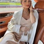 ZARA  maxi midi dress wedding dusty rose satin effect slip party evening  Photo 2