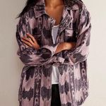 We The Free Free People  Izzie Jacquard Aztec Cargo Shacket Purple $198 Photo 0