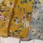 Natural Life Valentina Skirt Light Blue Floral Mix Mustard Lavende Patchwork Size Medium Knee Photo 4