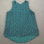 Pleione Teal Floral Sleeveless High Low Blouse Women's Large Scoop Neck Photo 0