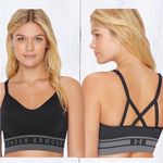 Under Armour Longline Sport Bra Black Gray Adjustable Straps Women’s Size Medium Photo 6