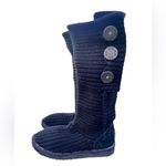 UGG  Australia Tall Black Cardy Knit Women’s Button Sock Boots size 6 Photo 5