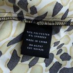 BCBG Maxazria Satin Gold & Black Printed Short Sleeve Button Down Shirt XS Photo 5