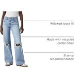 Levi's  Superlow Loose Light Wash Distressed Knee Ripped Jeans Women's Size 26 Photo 3