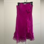 Y2K vintage Kurt Thomas 100% silk Strapless Mini Dress Pink Size 2 Photo 1