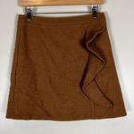 J.Crew  Wool Mini Skirt Womens 2 Camel Brown Lined High Rise Classic Preppy Fall Photo 1