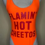 Americana Women's Neon Orange Logo One Piece Swimsuit Sexy Fun Sz M/L Photo 1