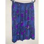 Koret Dark Blue Purple Floral Pleat Skirt Sz Large Whimsygoth Fairy Photo 1