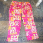 Hawaiian Tropic  Vintage 80s Sz 14 Pink Patchwork Ankle Pants Photo 7