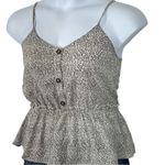 Sienna Sky  Animal Print Peplum Henley Tank Top Small Excellent Pre-Owned Photo 4