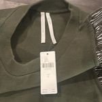 Anthropologie NWT  Lurex Ruffle Sleeve Olive Ribbed Knit Top Sz L Photo 4