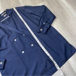 Vintage Silk Jacket double breasted long womens Blue (large) vintage classic Photo 5