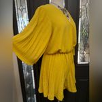 Chicme Bright Yellow Pleated Flowy Romper Size Large Photo 4