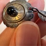 Vintage Sterling Silver Onyx Concho Earrings Womens Jewelry Estate Southwestern Photo 2