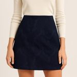 ZARA  Basic Jacquard Paisley Mini Skirt Navy Blue XS Chic Preppy Academia Coastal Photo 0