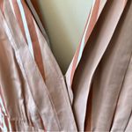 Sancia Ada Brown Tan Stripe Faux Wrap Midi Dress in Hana Stripe Photo 4